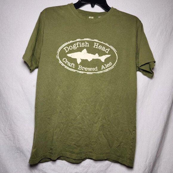 Dogfish Head Craft Brewed Ale Green Shirt Organic Cotton Size M - Picture 1 of 5